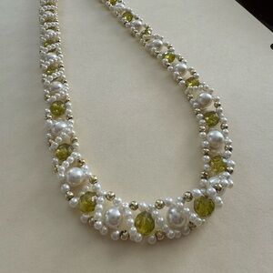 Pearl and green vintage necklace